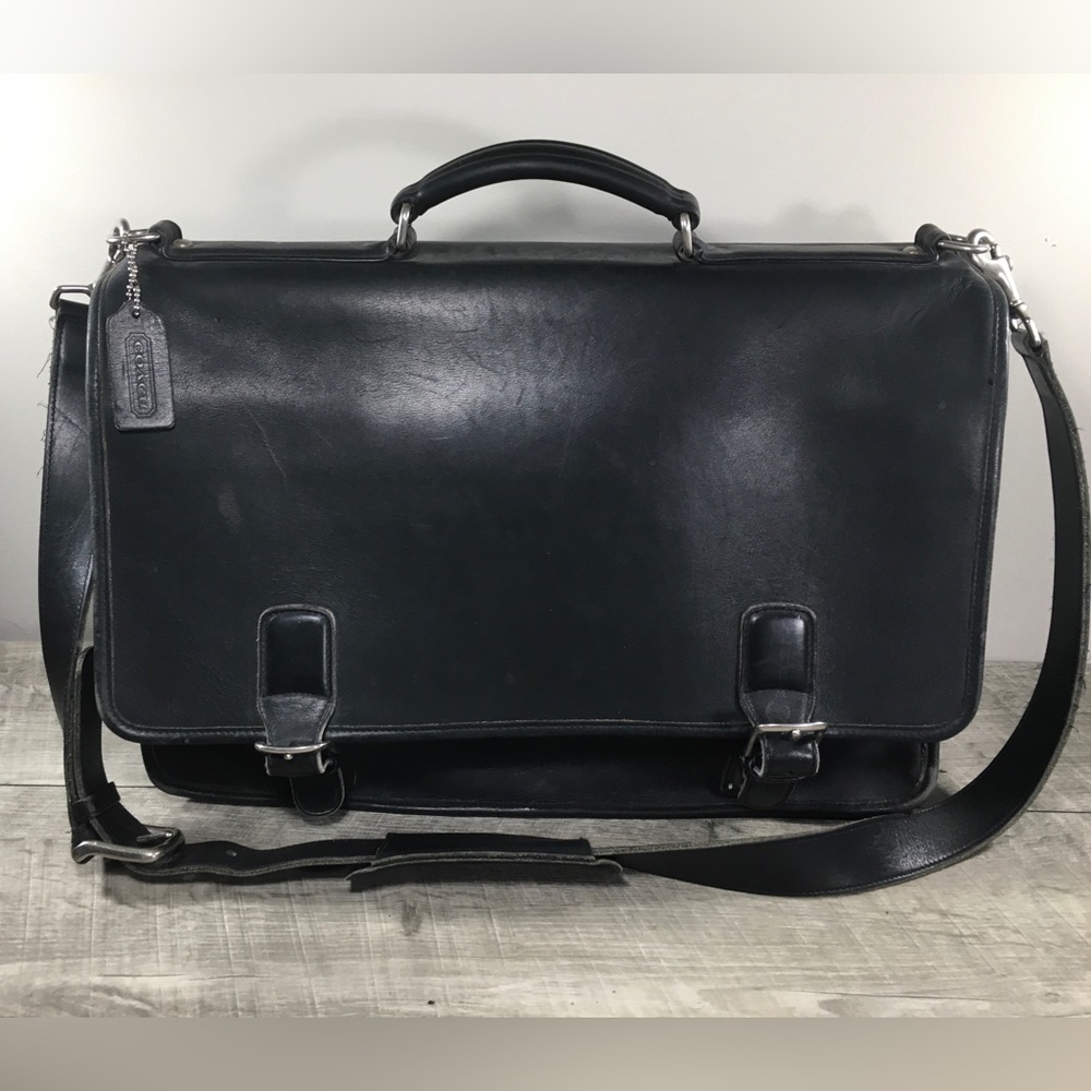 Coach 2Way Thompson Leather Executive Briefcase Laptop Computer Shoulder Bag